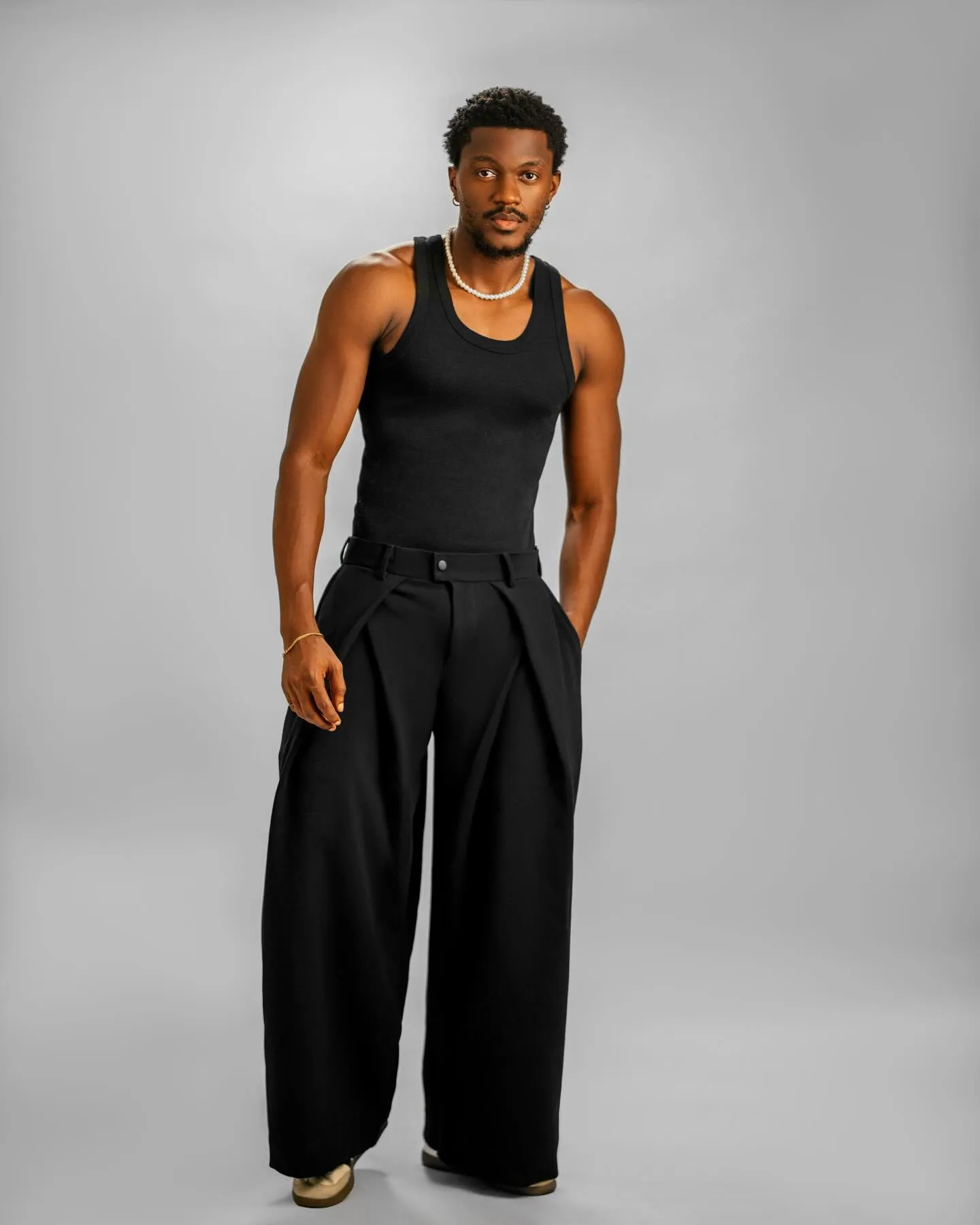 Desanmi on a grey studio backdrop